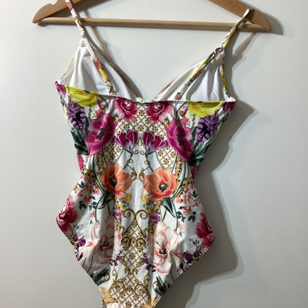 Camilla Floral One-Piece Swimsuit in Pink, Yellow, Orange - Picture 5 of 11